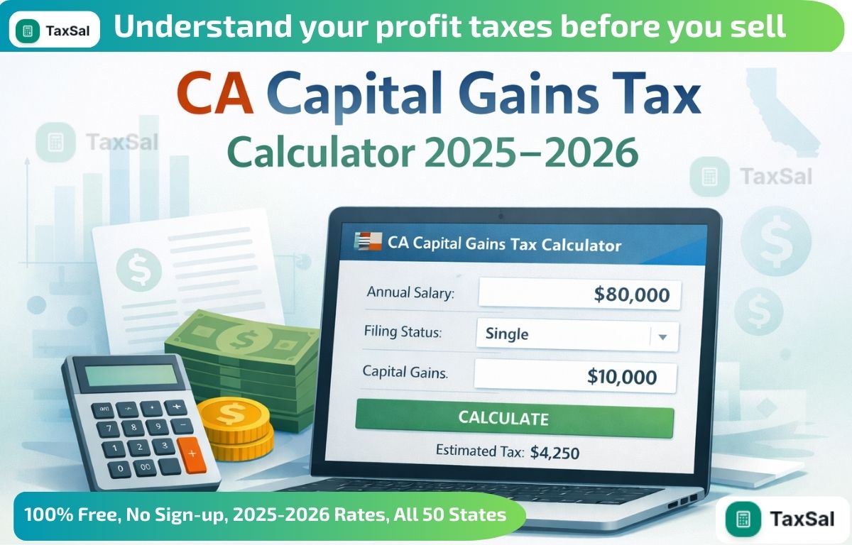 CA Capital Gains Tax Calculator 2025–2026 | California State Tax on Capital Gains